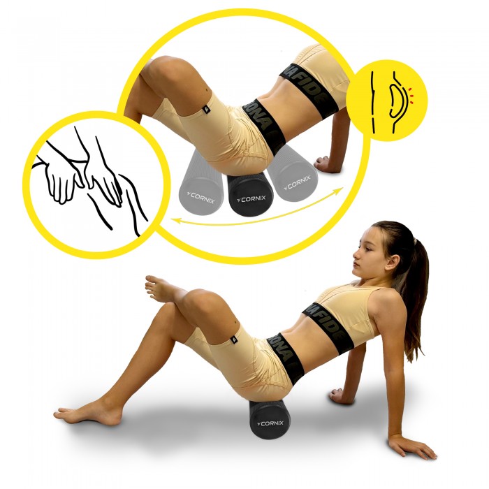 Масажний ролик Cornix EVA+ 45 x 15 см (валик, роллер) XR-0305 Black