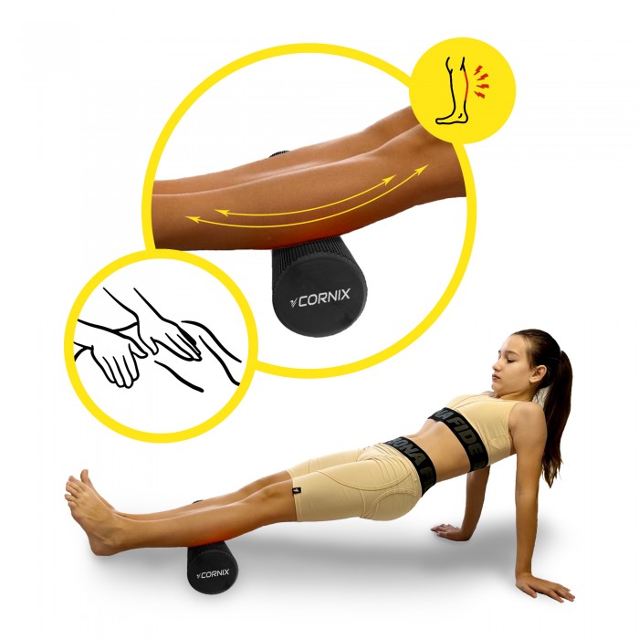 Массажный ролик Cornix EVA+ 60 x 15 см (валик, роллер) XR-0310 Black