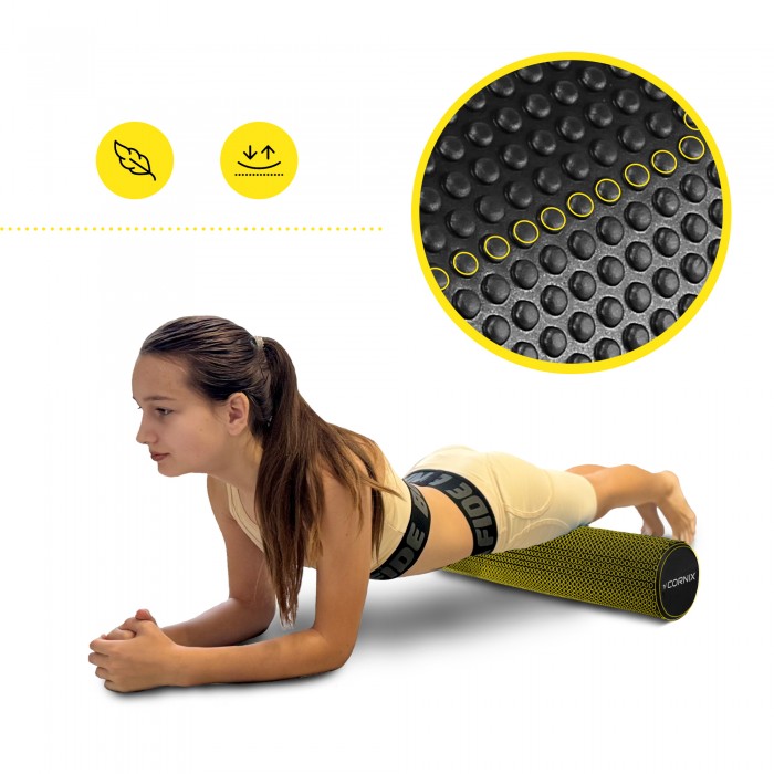 Массажный ролик Cornix EVA+ 60 x 15 см (валик, роллер) XR-0310 Black