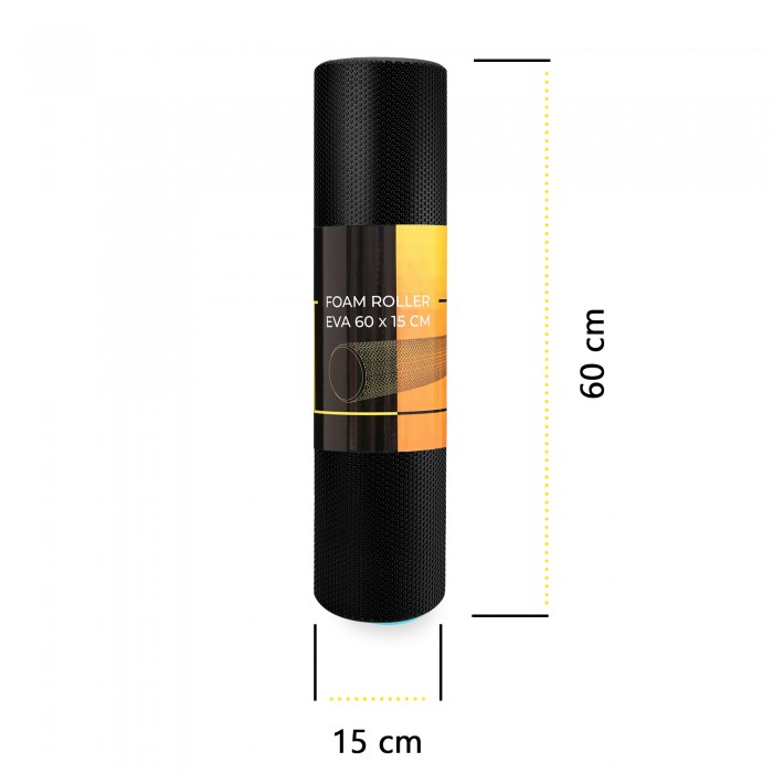 Массажный ролик Cornix EVA+ 60 x 15 см (валик, роллер) XR-0310 Black