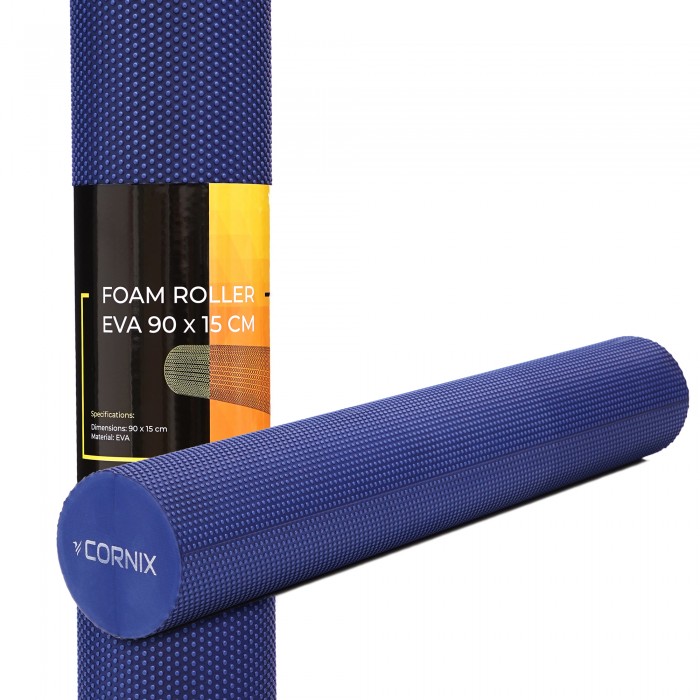 Масажний ролик Cornix EVA+ 90 x 15 см (валик, роллер) XR-0314 Navy Blue