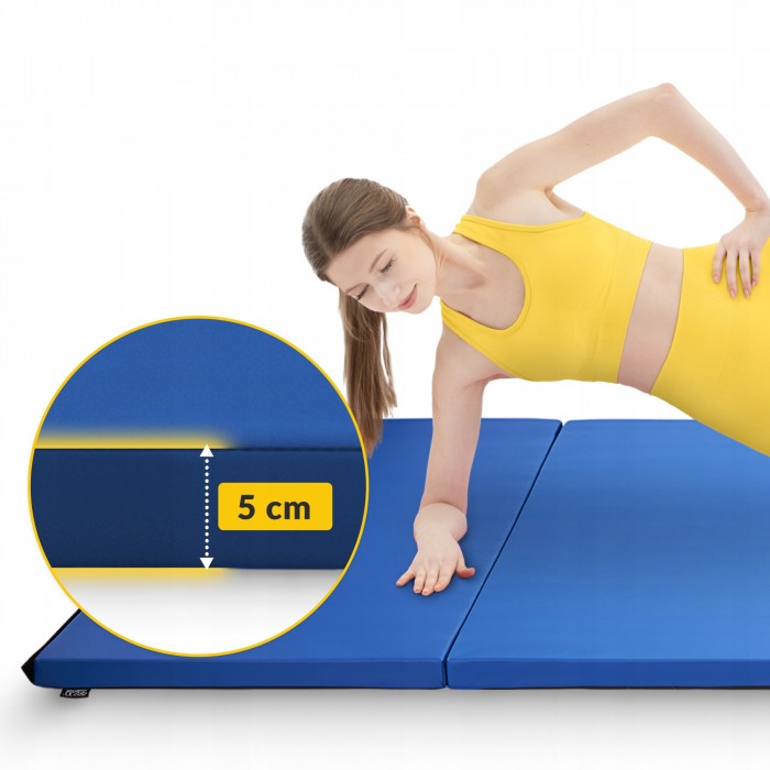 Мат гімнастичний складний 4FIZJO XL 240 x 120 x 5 см Blue (P-5907739319715)