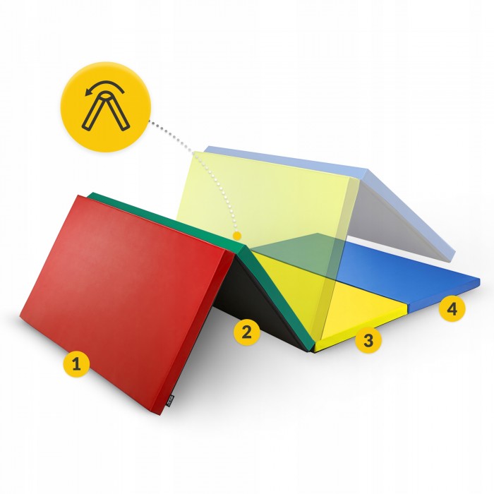 Мат гімнастичний складний 4FIZJO XL 240 x 120 x 5 см Multicolor (P-5905973402774)