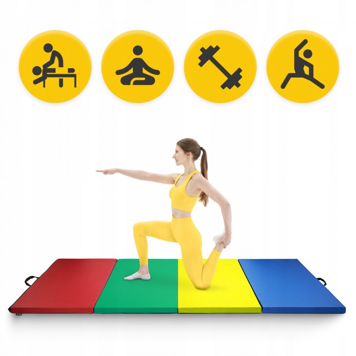 Мат гімнастичний складний 4FIZJO XL 240 x 120 x 5 см Multicolor (P-5905973402774)