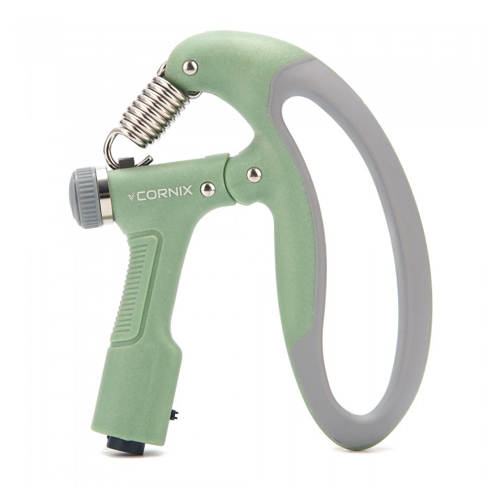 Еспандер кистьовий Cornix 10-100 кг з регульованим навантаженням та лічильником XR-0272 Green/Grey