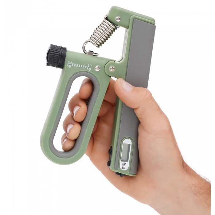 Еспандер кистьовий пружинний Cornix 10-120 кг з регульованим навантаженням та лічильником XR-0275 Green/Grey