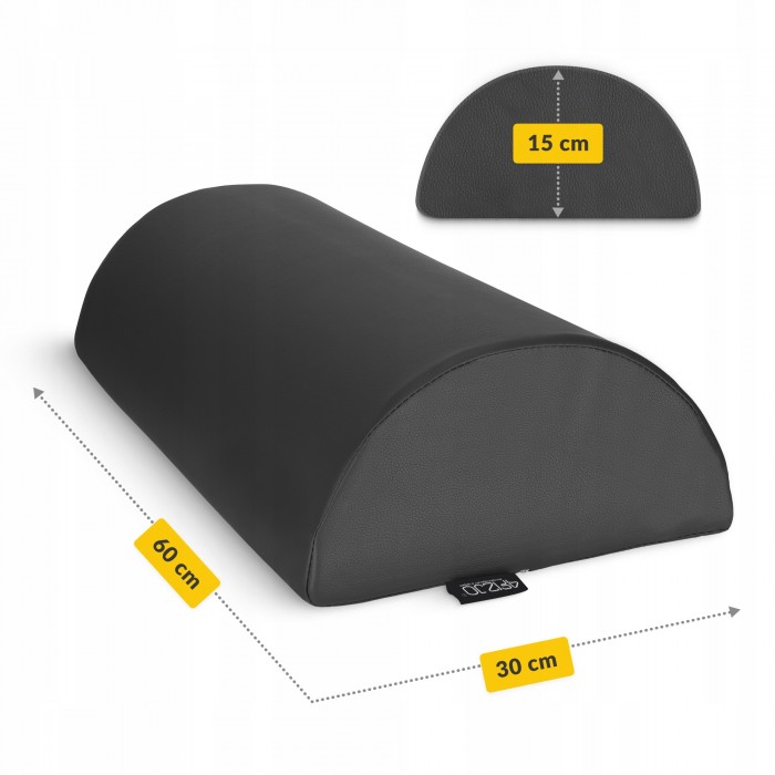 Напіввалик для масажного столу, реабілітації та масажу 4FIZJO 60 x 30 x 15 Black (P-5905973402910)