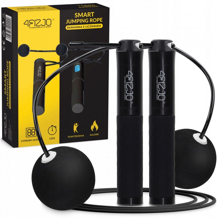 Скакалка со счетчиком 4FIZJO 2 в 1 проводная/беспроводная Black (P-5905973402200)