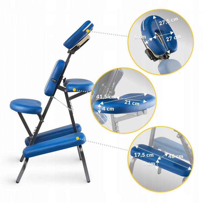 Стул для массажа 4FIZJO регулируемый, складной Blue (P-5905973402781)