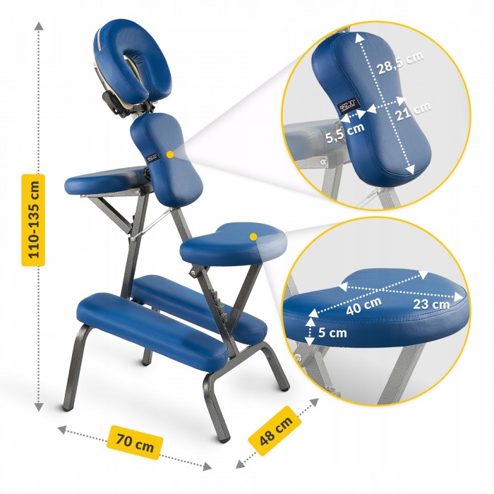 Стул для массажа 4FIZJO регулируемый, складной Blue (P-5905973402781)