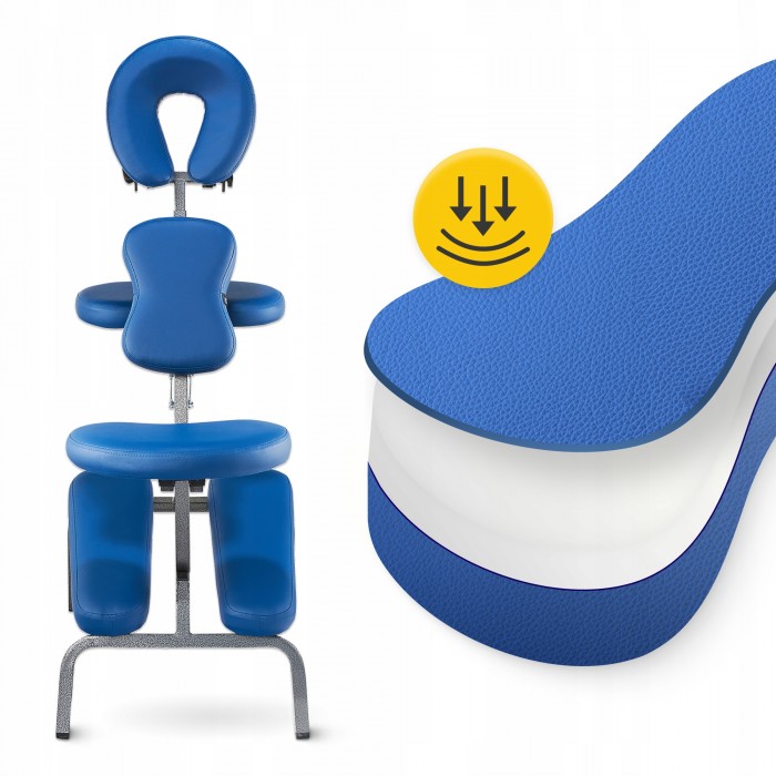 Стул для массажа 4FIZJO регулируемый, складной Blue (P-5905973402781)