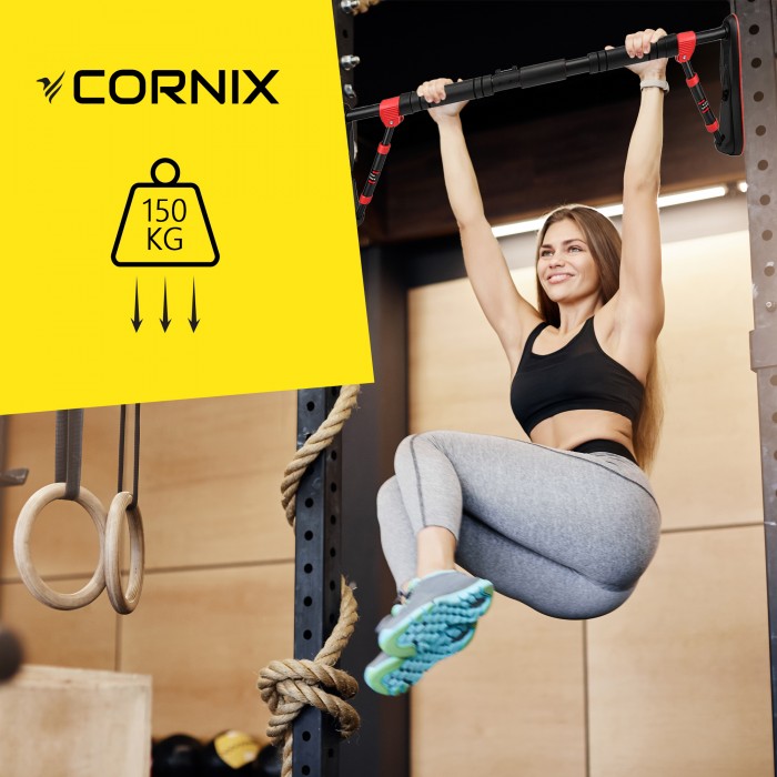 Турнік розсувний Cornix Elite 80-120 см XR-0290 Black/Red