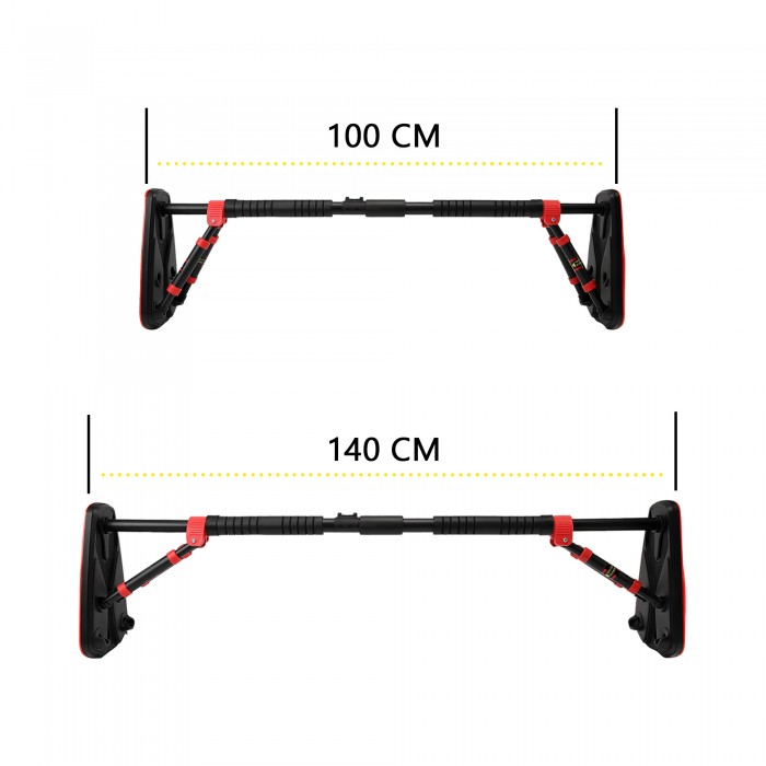 Турнік у дверний отвір розсувний Cornix Elite+ 100-140 см XR-0295 Black/Red