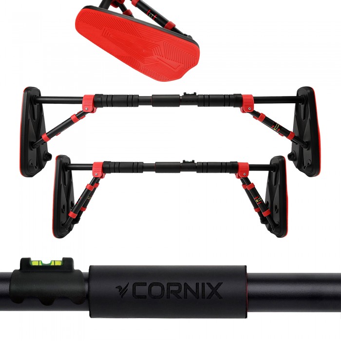 Турнік у дверний отвір розсувний Cornix Elite+ 65-90 см XR-0293 Black/Red