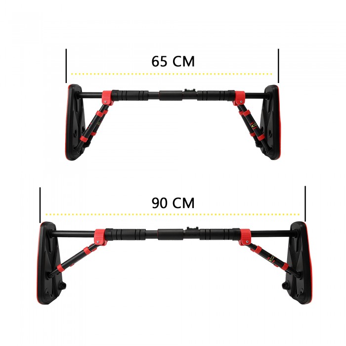 Турнік у дверний отвір розсувний Cornix Elite+ 65-90 см XR-0293 Black/Red