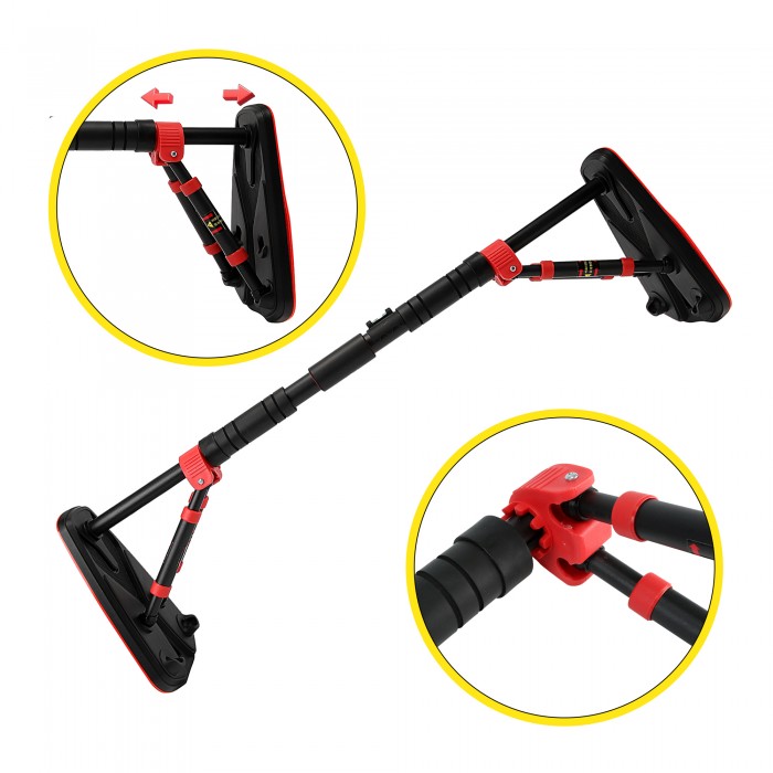 Турнік у дверний отвір розсувний Cornix Elite+ 65-90 см XR-0293 Black/Red