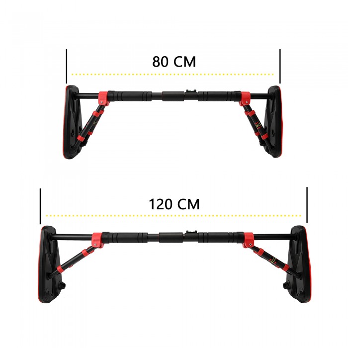 Турнік у дверний отвір розсувний Cornix Elite+ 80-120 см XR-0294 Black/Red