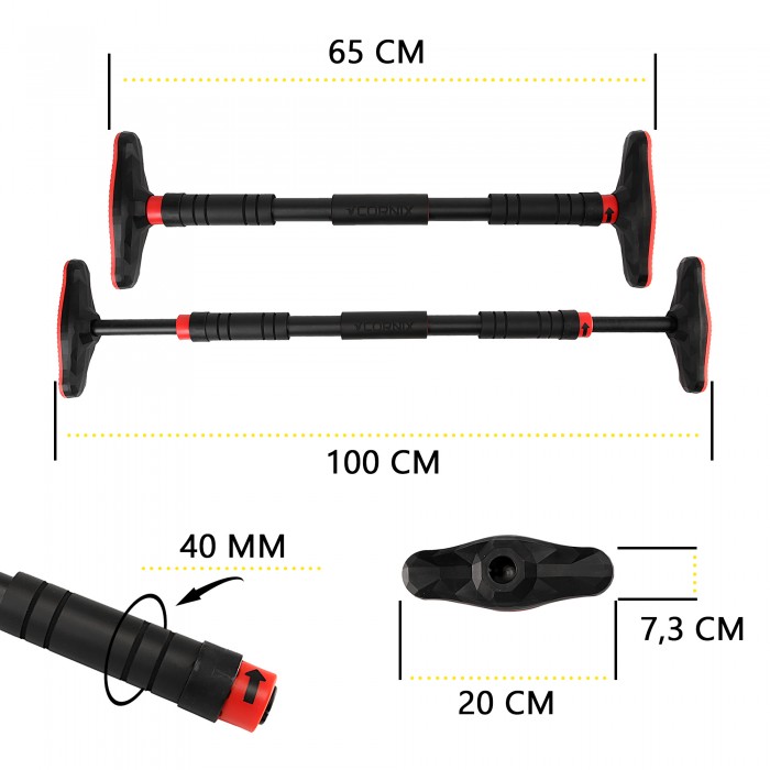 Турнік розсувний Cornix Pro 65-100 см XR-0283 Black/Red