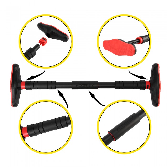Турнік розсувний Cornix Pro 65-100 см XR-0283 Black/Red