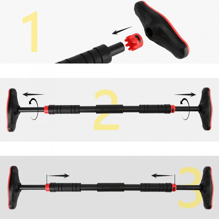 Турнік розсувний Cornix Pro 65-100 см XR-0283 Black/Red