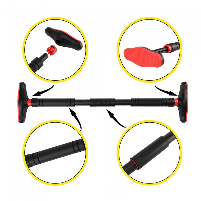 Турнік розсувний Cornix Pro 90-130 см XR-0284 Black/Red