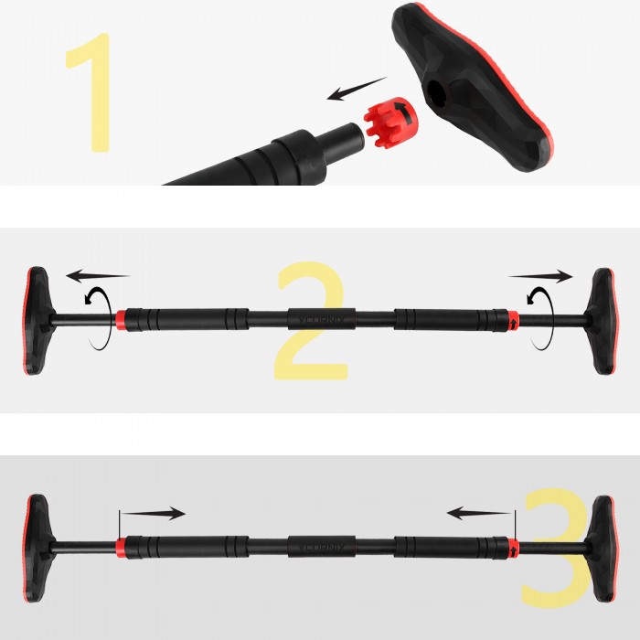 Турнік розсувний Cornix Pro 90-130 см XR-0284 Black/Red