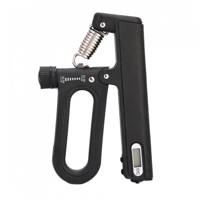 Еспандер кистьовий пружинний Cornix 10-120 кг з регульованим навантаженням та лічильником XR-0273 Black