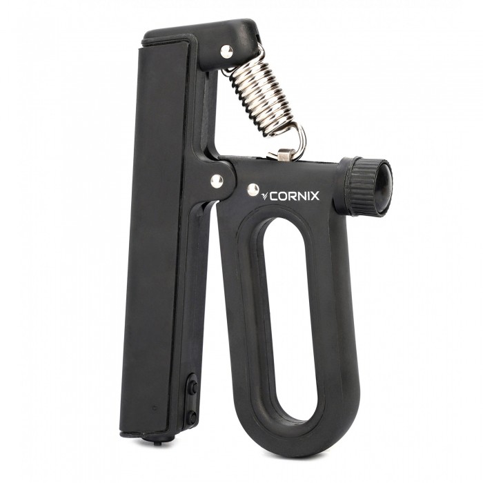 Еспандер кистьовий пружинний Cornix 10-120 кг з регульованим навантаженням та лічильником XR-0273 Black