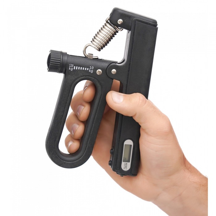 Еспандер кистьовий пружинний Cornix 10-120 кг з регульованим навантаженням та лічильником XR-0273 Black