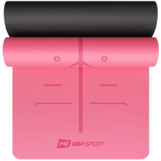 Фітнес-килимок для йоги PU 0,5см 183 x 68см HS-P005GM рожевий