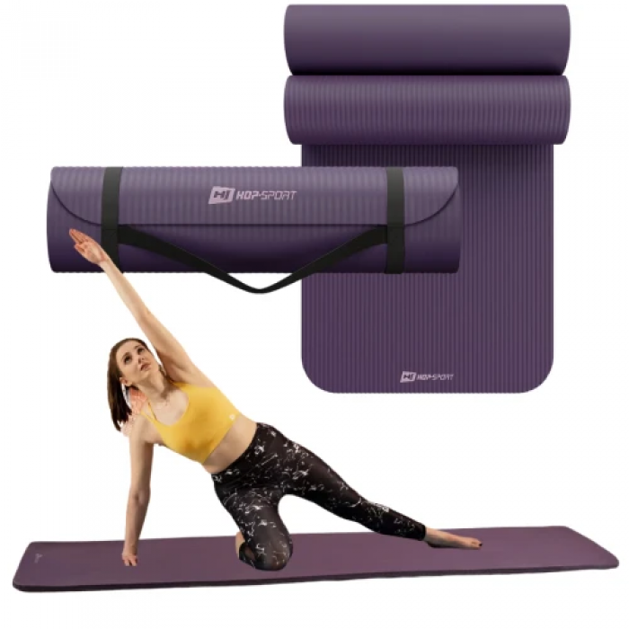 Килимок для фітнесу та йоги Hop-Sport HS-NB010GM NBR 1см баклажанний