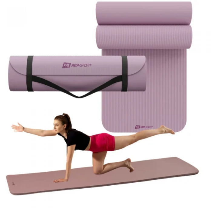 Килимок для фітнесу та йоги Hop-Sport HS-NB010GM NBR 1см лавандовий