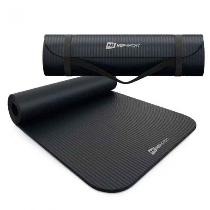 Килимок для фітнесу та йоги Hop-Sport HS-NB015GM NBR 1,5 см чорний