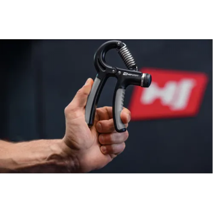 Еспандер кистьовий пружинний регульований Hop-Sport 5-60кг HS-P060HG чорно-сірий