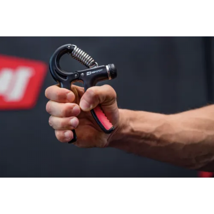 Еспандер кистьовий пружинний регульований Hop-Sport 5-60кг HS-P060HG чорно-червоний