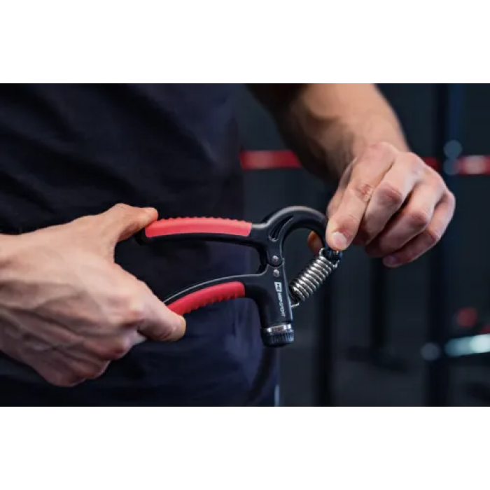 Еспандер кистьовий пружинний регульований Hop-Sport 5-60кг HS-P060HG чорно-червоний