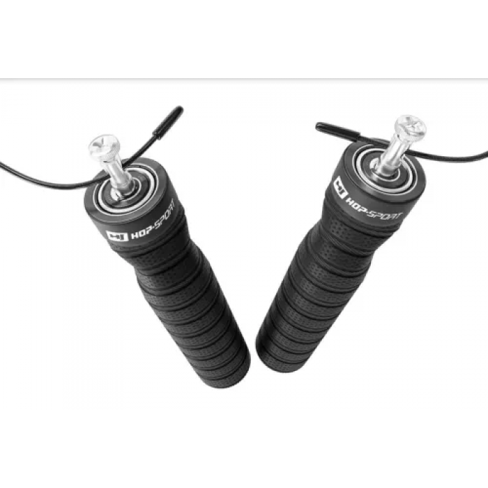Скакалка швидкісна з підшипниками та м'якою рукояткою Hop-Sport HS-P030JR чорна