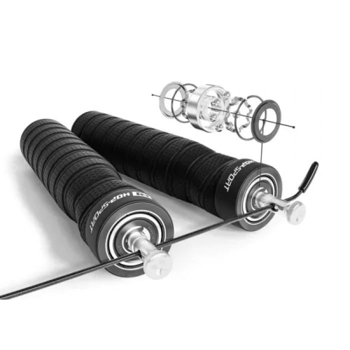 Скакалка швидкісна з підшипниками та м'якою рукояткою Hop-Sport HS-P030JR чорна