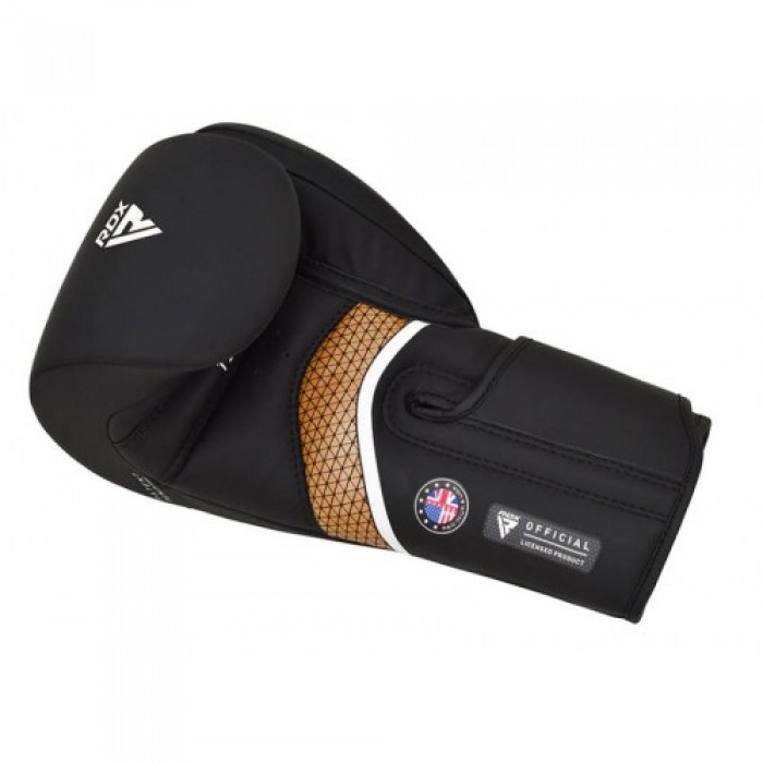 Боксерские перчатки RDX T17 Aura Black Gold 12 ун.