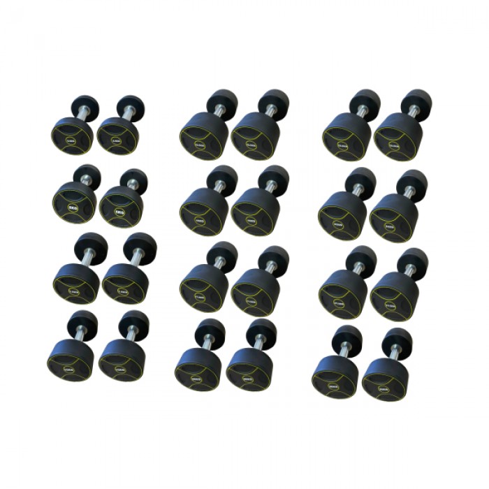 Полиуретановый гантельный ряд Generation Fitness FF51D4B-2,5/30kg (12 пар) 390 кг