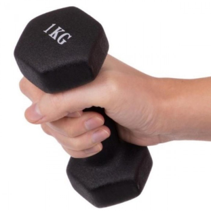 Гантель для фитнеса 1 кг 1шт с неопреновым покрытием Generation Fitness FF51D4A-1kg (черный)