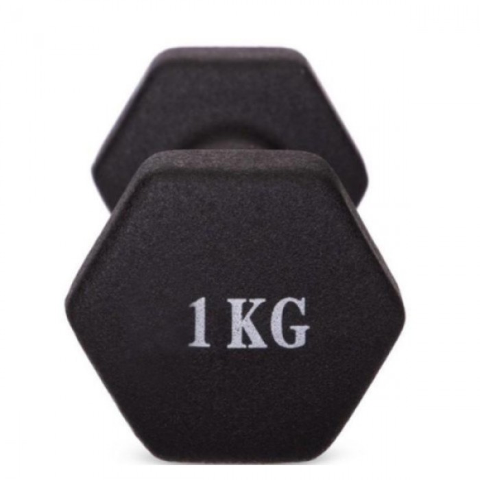 Гантель для фитнеса 1 кг 1шт с неопреновым покрытием Generation Fitness FF51D4A-1kg (черный)