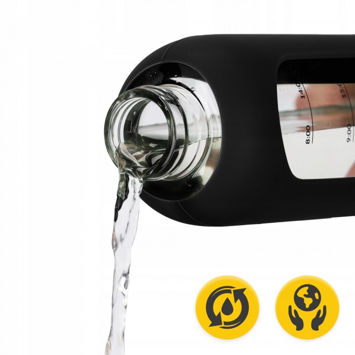 Пляшка для води спортивна 4FIZJO 1000 мл скляна Black (P-5905973403917)