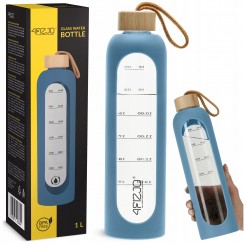 Бутылка для воды спортивная 4FIZJO 1000 мл стеклянная Blue (P-5905973403894)