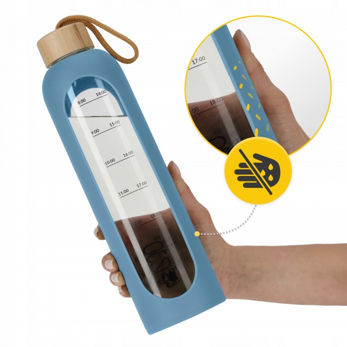 Бутылка для воды спортивная 4FIZJO 1000 мл стеклянная Blue (P-5905973403894)