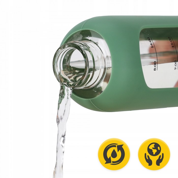 Бутылка для воды спортивная 4FIZJO 1000 мл стеклянная Olive (P-5905973403900)