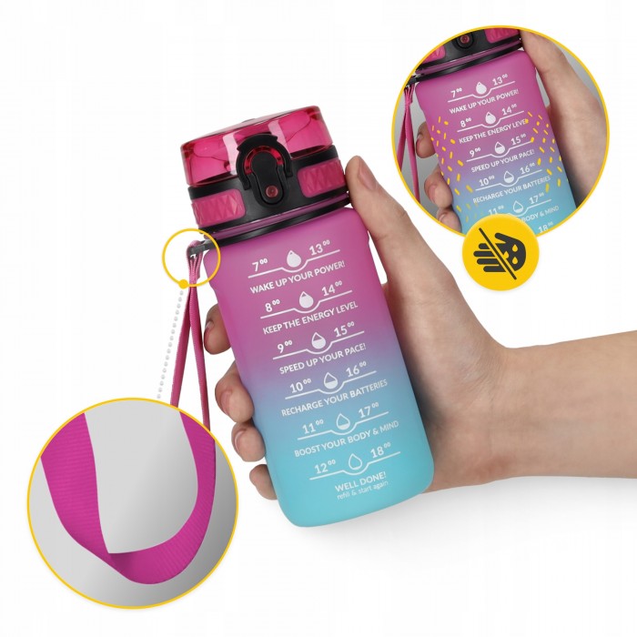 Пляшка для води спортивна 4FIZJO 500 мл Pink/Sky Blue (P-5905973400749)