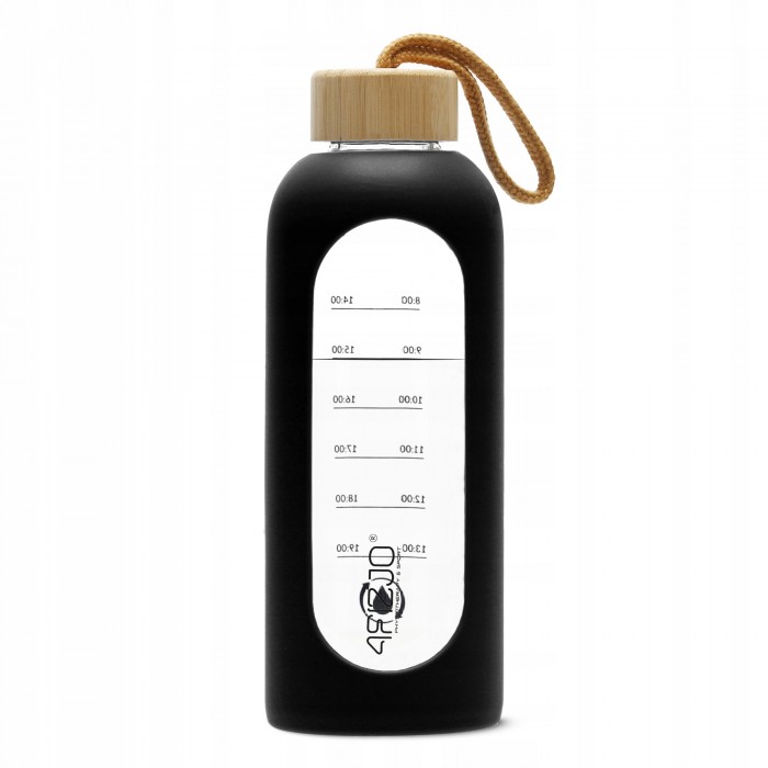 Пляшка для води спортивна 4FIZJO 750 мл скляна Black (P-5905973404174)