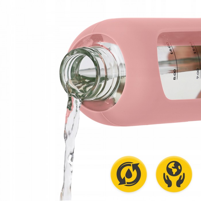 Пляшка для води спортивна 4FIZJO 750 мл скляна Pink (P-5905973404204)
