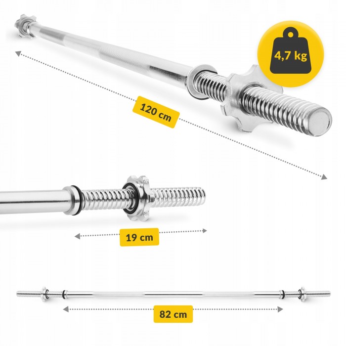 Гриф для штанги прямой 4FIZJO 120 см 25 мм (P-5905973401128)